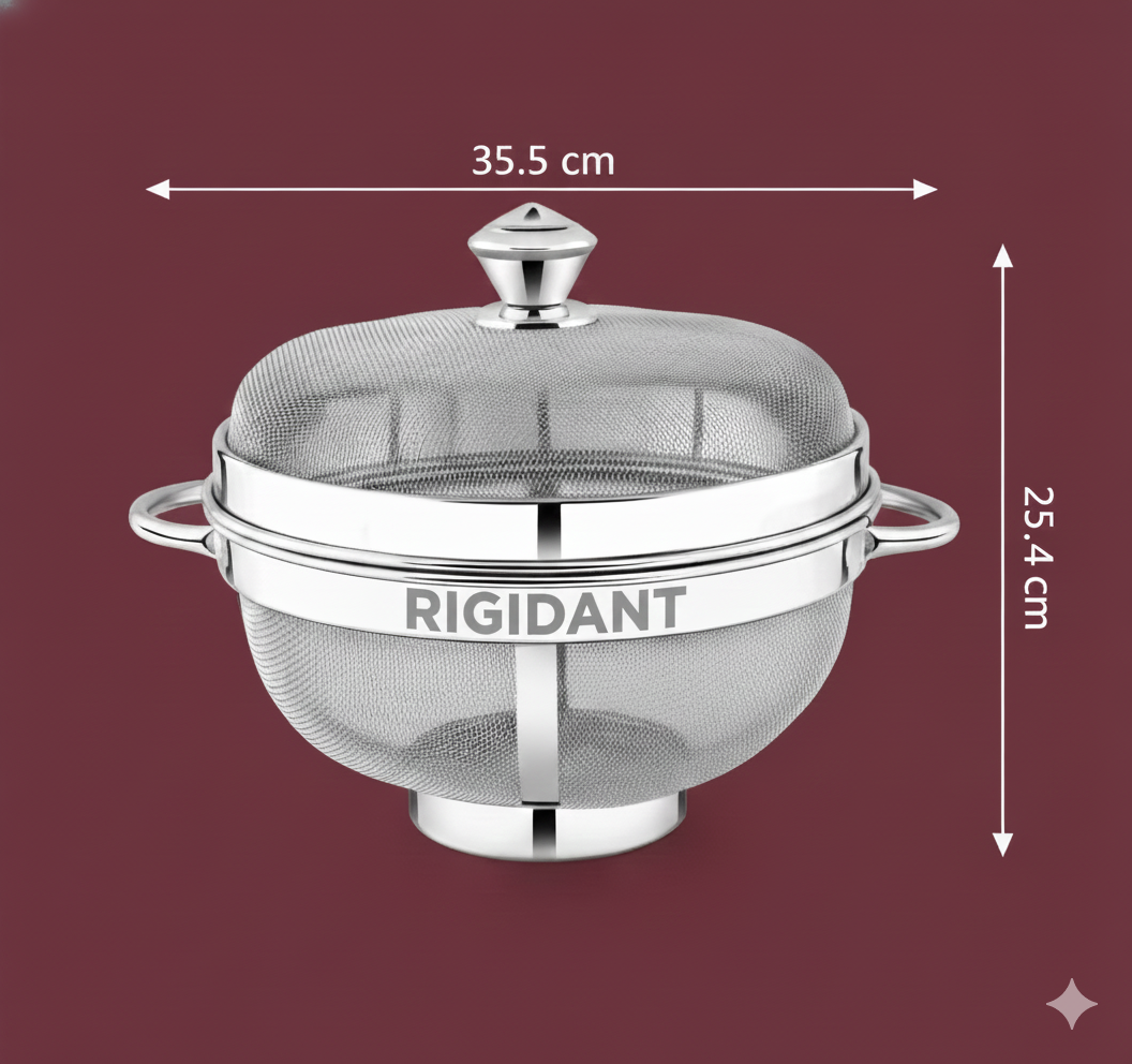 STAINLESS STEEL MESH FRUIT BASKET WITH LID