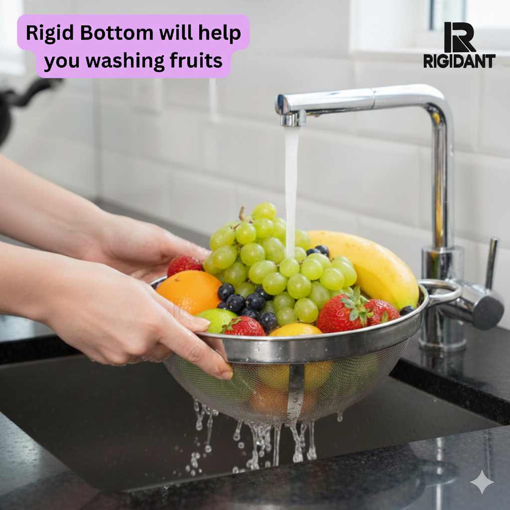 STAINLESS STEEL MESH FRUIT BASKET WITH LID