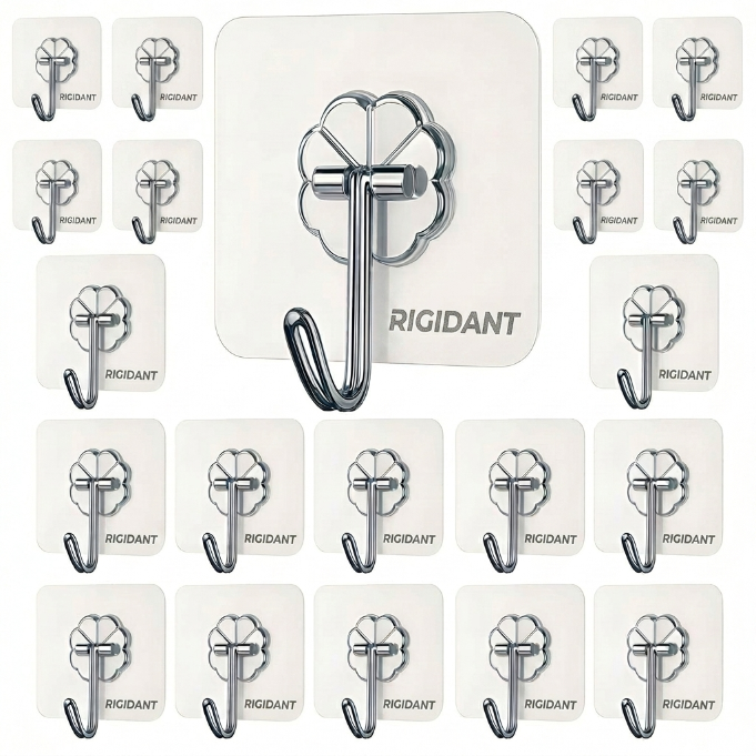 21 RIGIDANT premium stainless steel self adhesive wall hooks